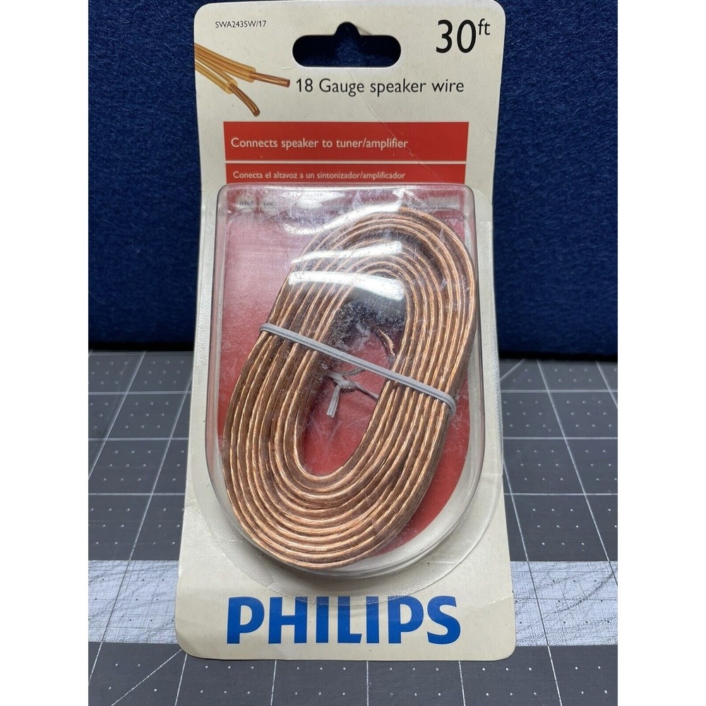 Philips 18 Gauge Speaker Wire 30 Foot Length‎ SWA2435W/17 - New Sealed